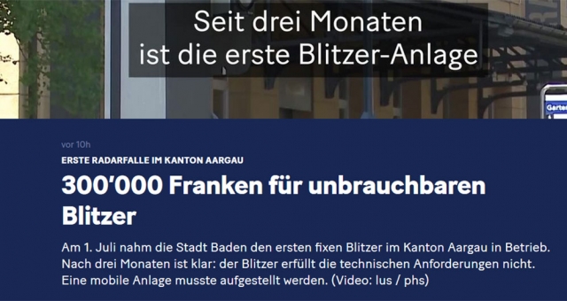 Blitzer-Anlage in Baden wirft Diskussionen auf.